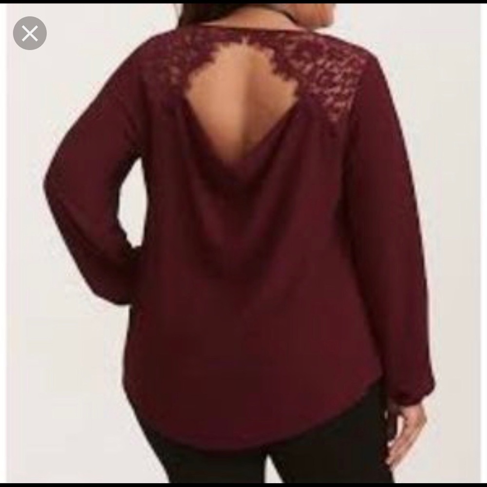 Torrid Open Back lace blouse
